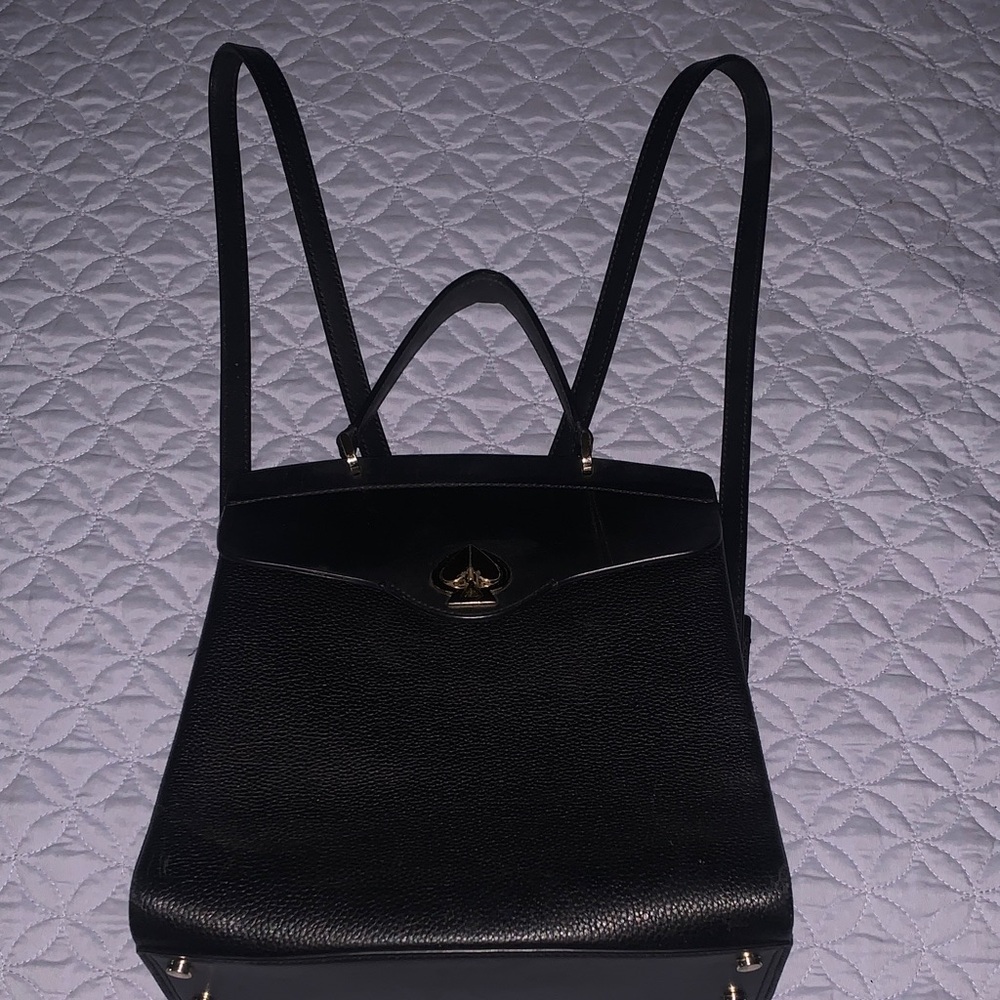 Kate Spade Black Textured Backpack